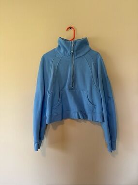lululemon scuba oversized funnel neck half zip aero blue